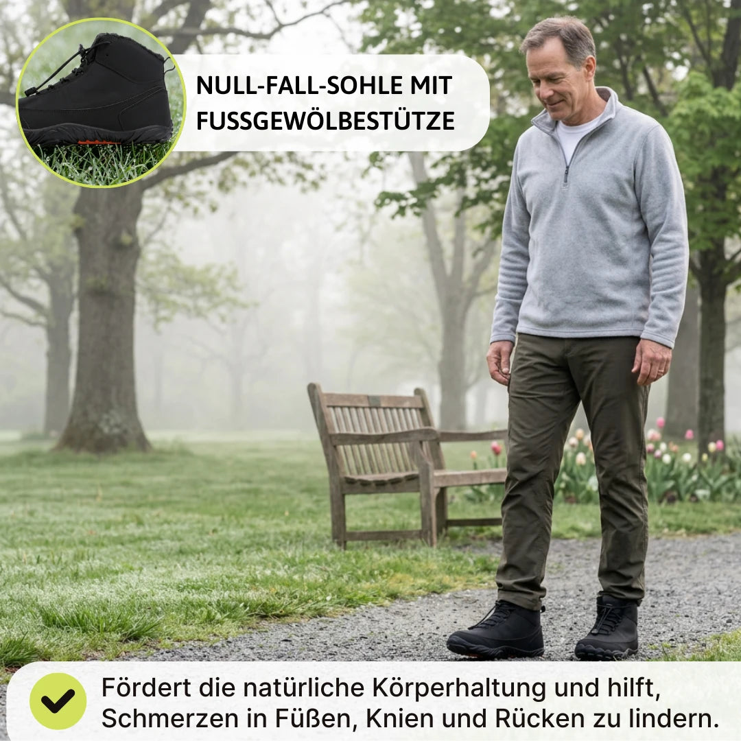 Polaris HydroTex™ – 99,7 % wasserdicht & rutschfest. Allwetter‑Barfußstiefel (Unisex)