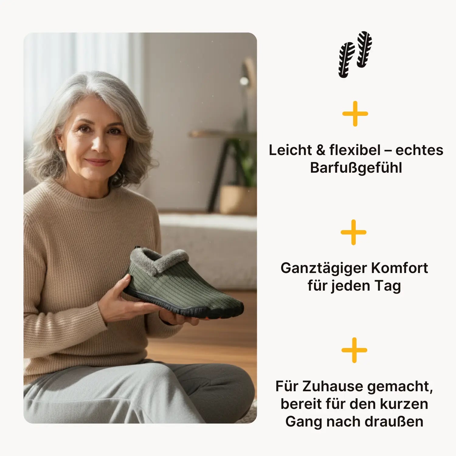 Hommies™ – Warme Barfuß-Hausschuhe mit Fleecefutter und rutschfester Sohle