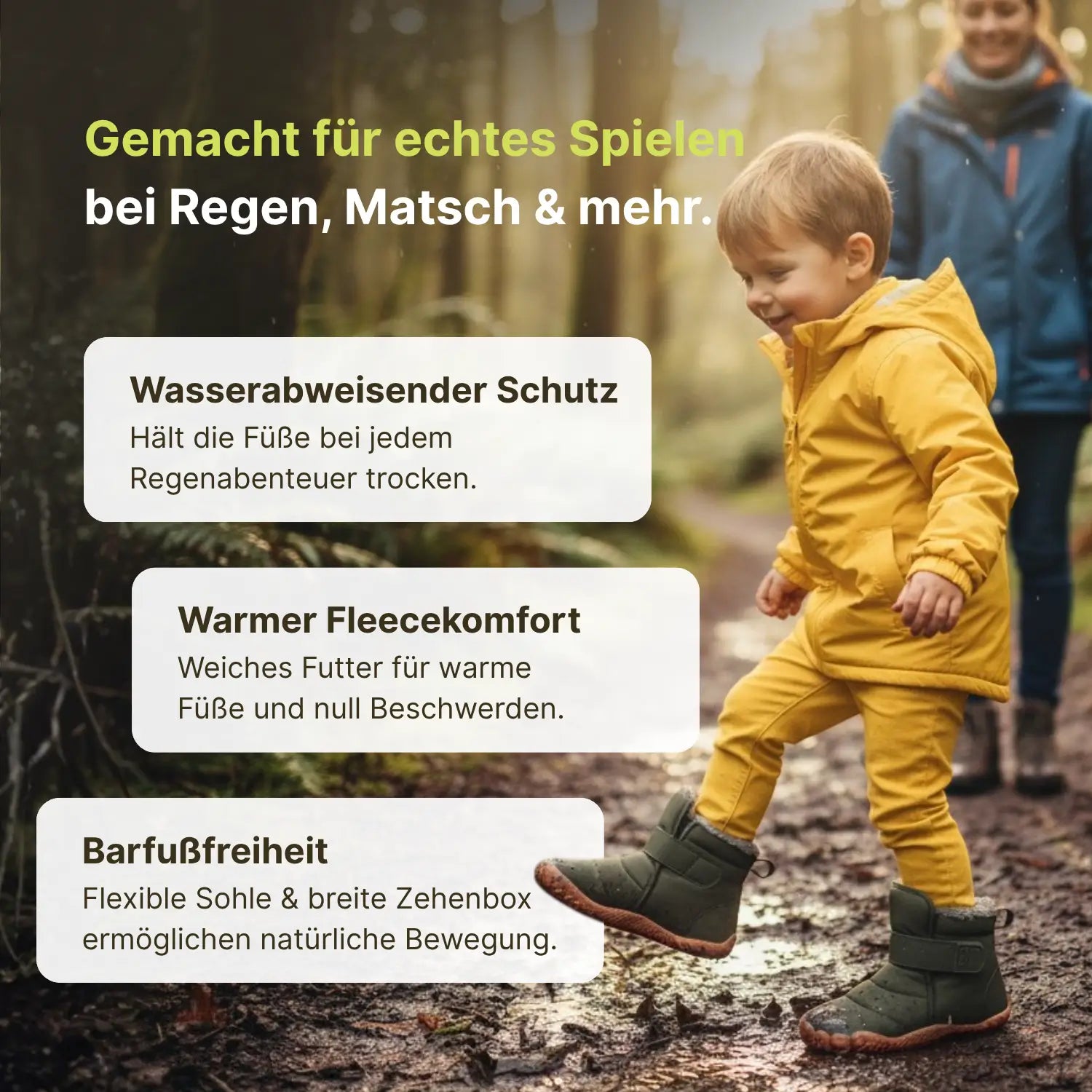 Familien-Paket – 99,7 % wasserdicht & schneefest. Winter‑Barfußschuhe + Winterfeste, isolierte High-Top-Barfußschuhe für Kinder