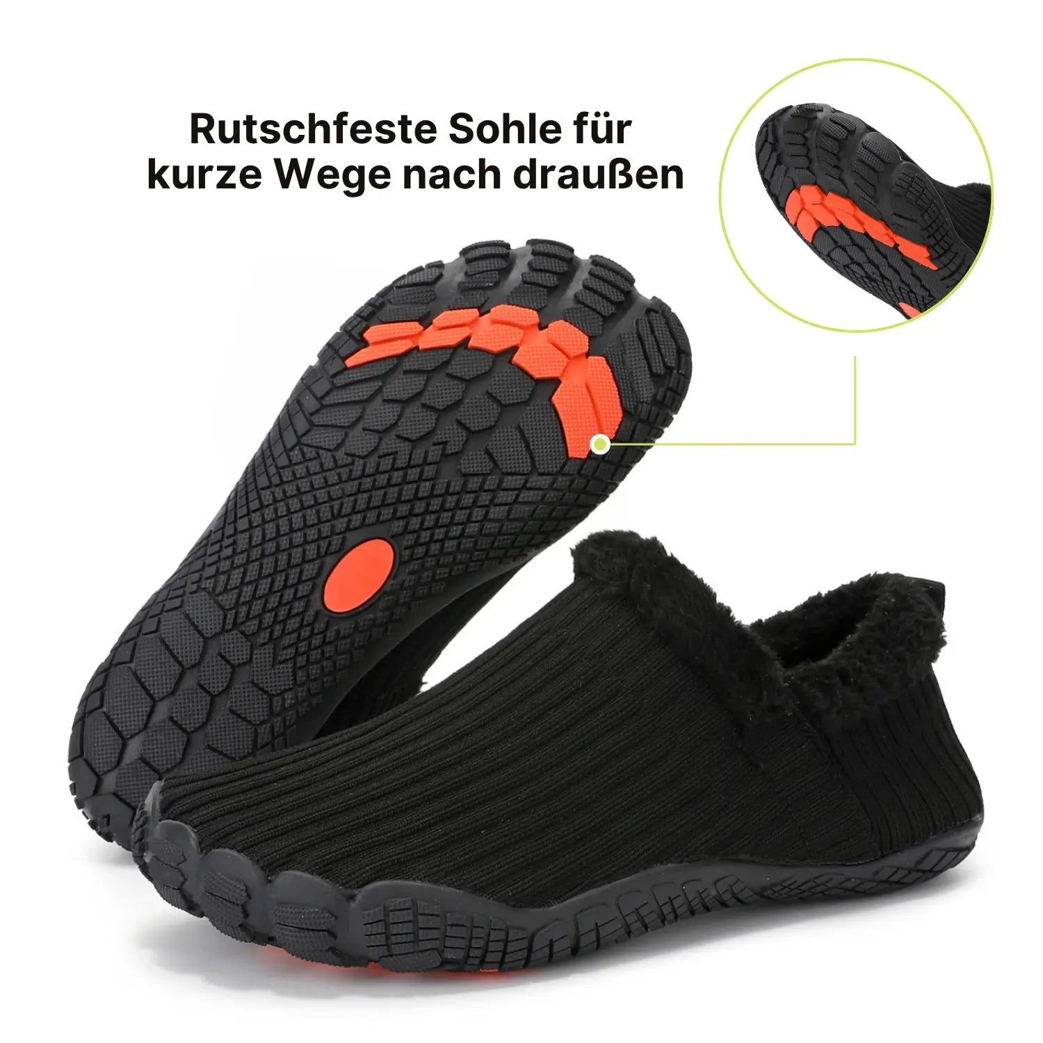 Hommies™ – Warme Barfuß-Hausschuhe mit Fleecefutter und rutschfester Sohle