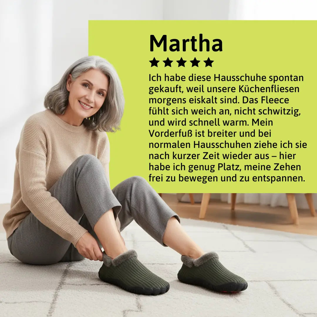 Hommies™ – Warme Barfuß-Hausschuhe mit Fleecefutter und rutschfester Sohle
