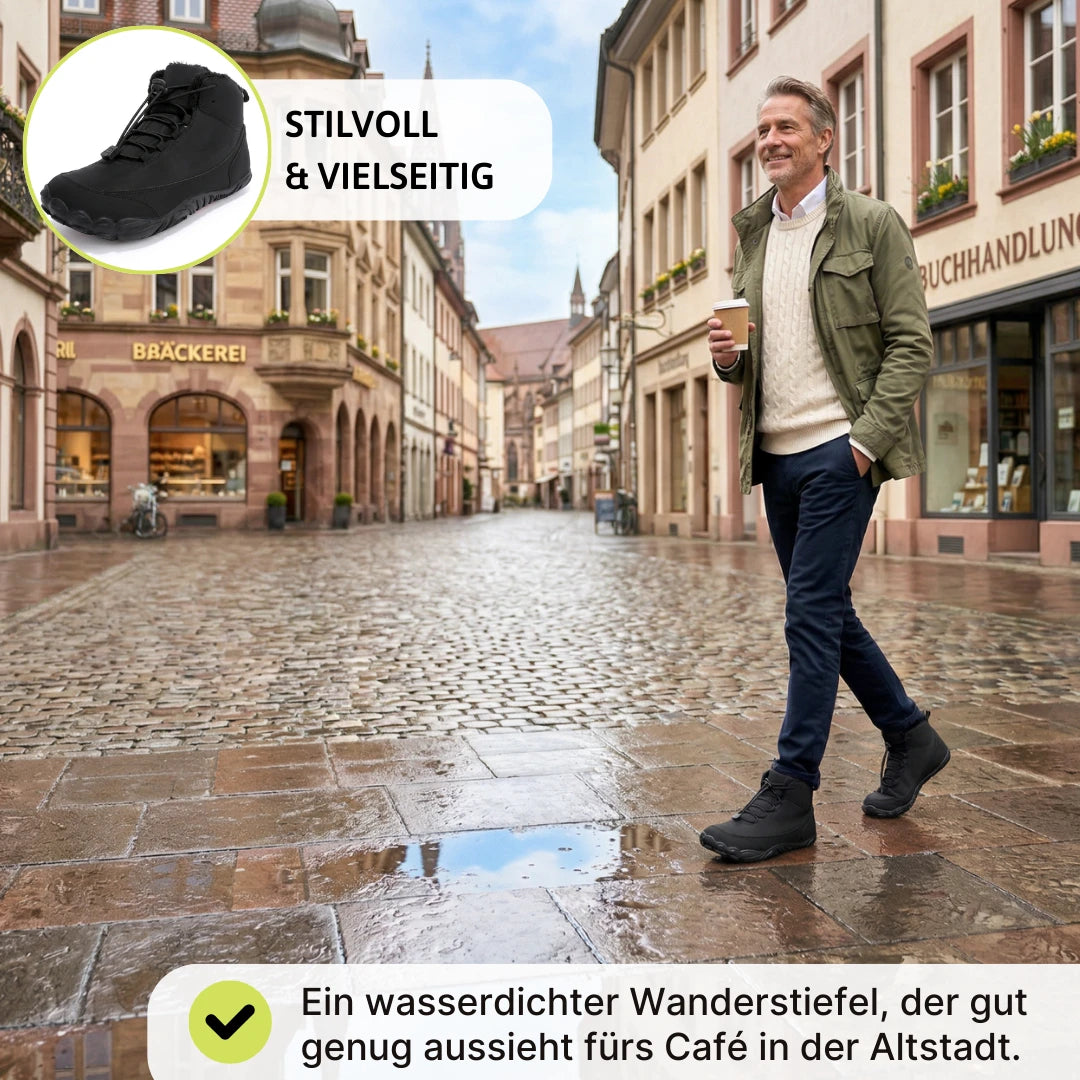 Polaris HydroTex™ – 99,7 % wasserdicht & rutschfest. Allwetter‑Barfußstiefel (Unisex)